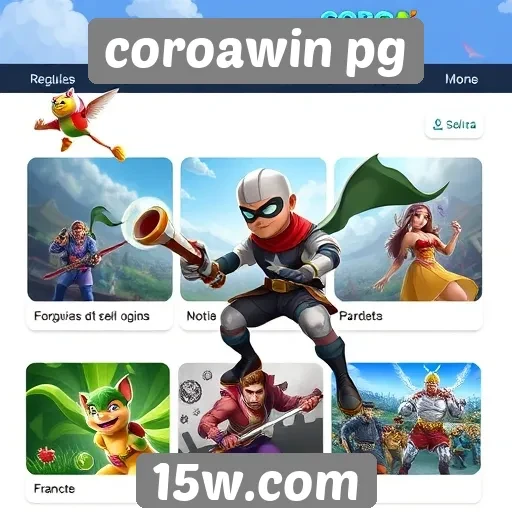 Variedade de jogos disponíveis na plataforma coroawin pg
